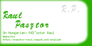 raul pasztor business card